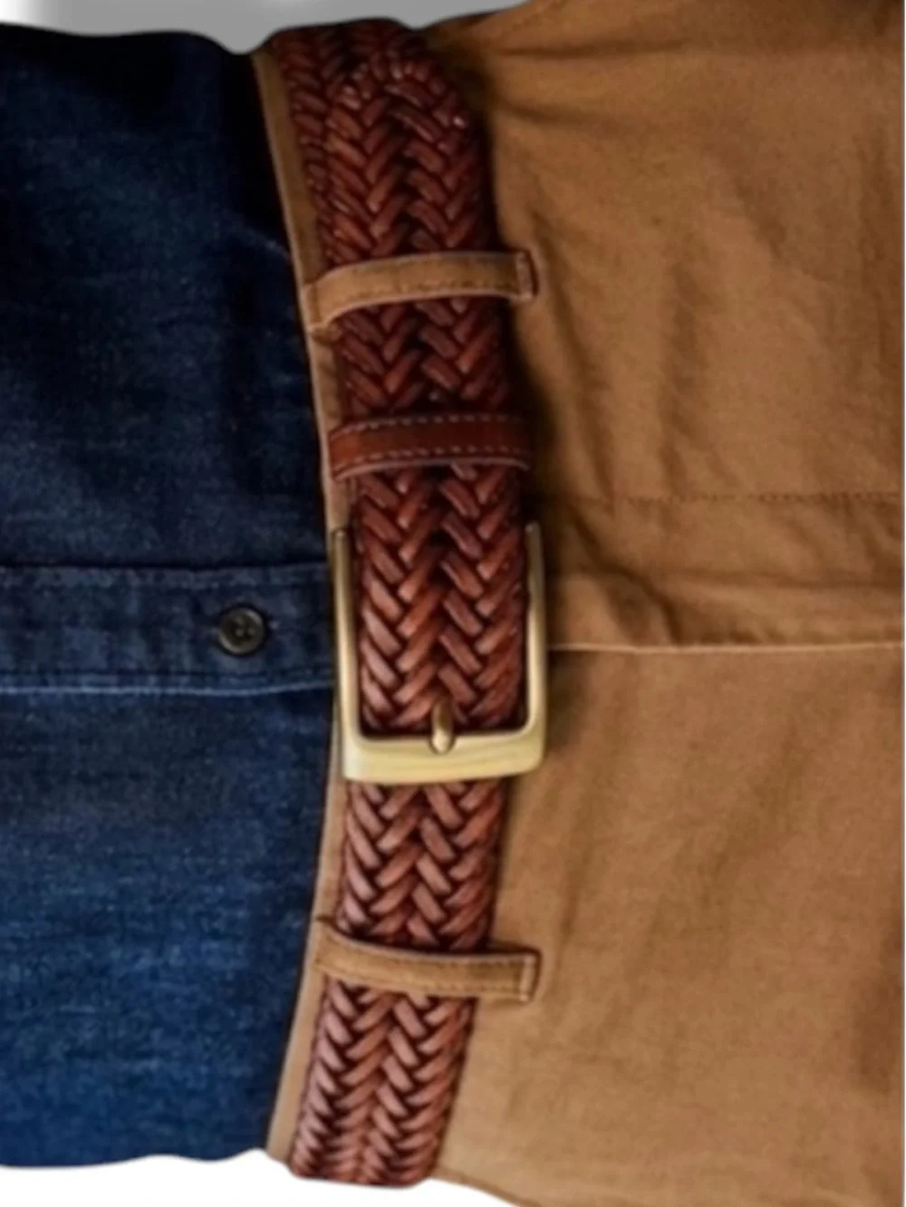 Classic and Chic Dockers Leather Belt Brown Incredible Braided Size 42/105 EUC